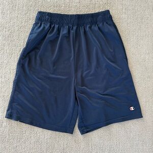 Champion Athletic Navy Gym Shorts - Elastic Waist Logo Men’s Size L